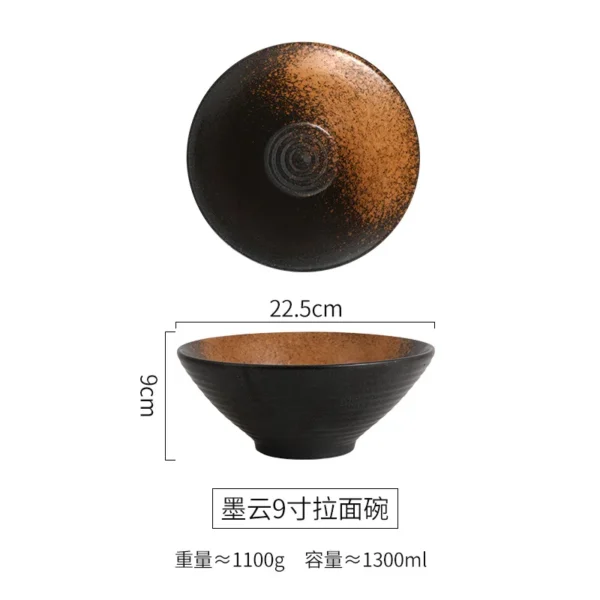 Japanese Creative Ceramic Bowl Home Ramen Soup Bowl Restaurant Rain-Hat Shaped Bowl Ajisen Ramen Rice Noodle Bowl - Image 21