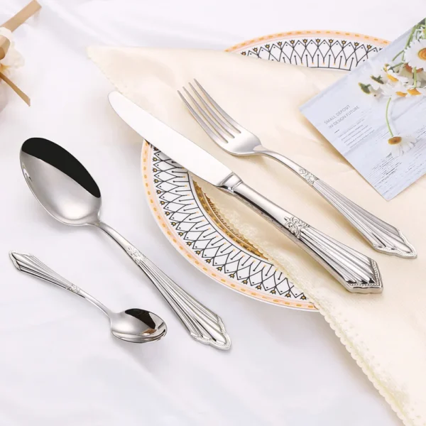 4/8/12/16/20 Pieces Gold Plated Luxury Silverware Flatware Dishwasher Safe 18/10 Stainless Steel Cutlery Set For Home Wedding - Image 4