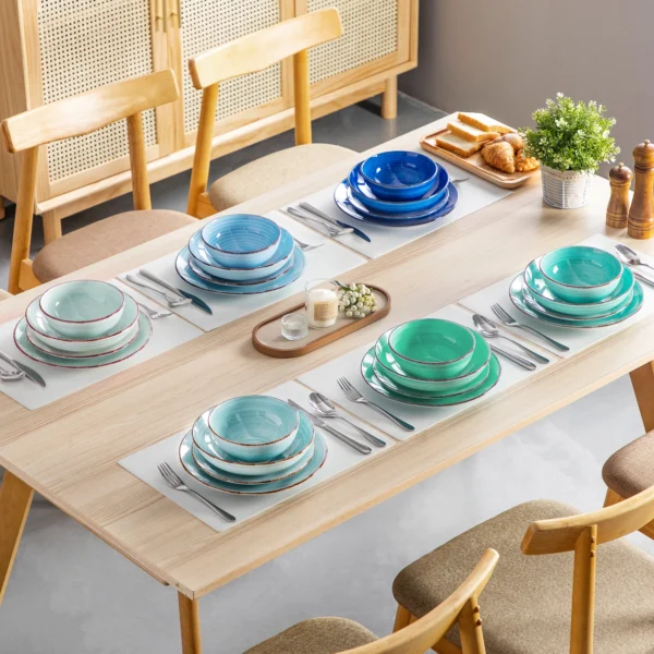 vancasso 12/24PCS Ceramic Dinnerware Set Color Handpainted Spirals Pattern 4/6PCS Dinner Plates/Dessert/Bowl/Soup Plates - Image 6