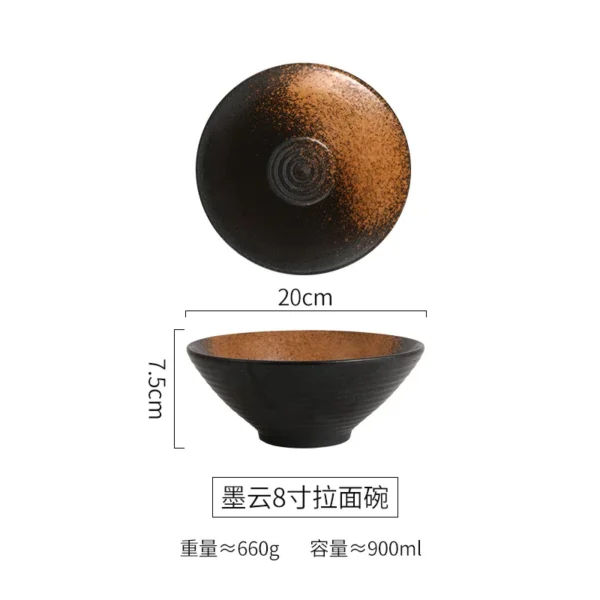 Japanese Creative Ceramic Bowl Home Ramen Soup Bowl Restaurant Rain-Hat Shaped Bowl Ajisen Ramen Rice Noodle Bowl - Image 15