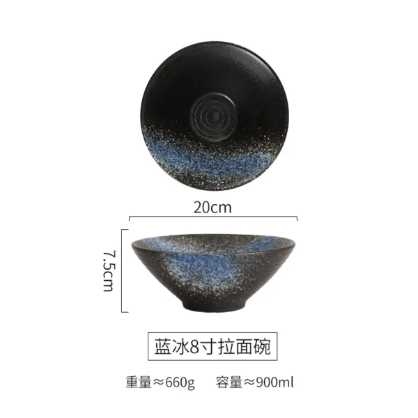 Japanese Creative Ceramic Bowl Home Ramen Soup Bowl Restaurant Rain-Hat Shaped Bowl Ajisen Ramen Rice Noodle Bowl - Image 12
