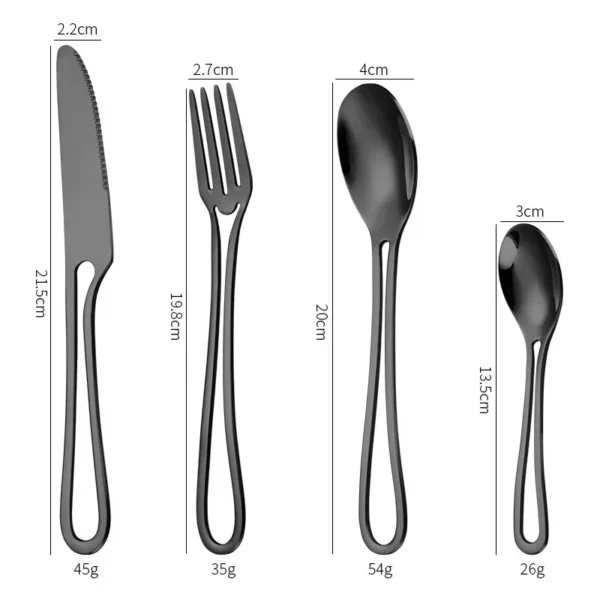 4pcs INS Cutlery Set 304 Stainless Steel Knife Fork Spoon Steak Western Dessert Cake Flatware Dinnerware Kitchen Accessories - Image 6