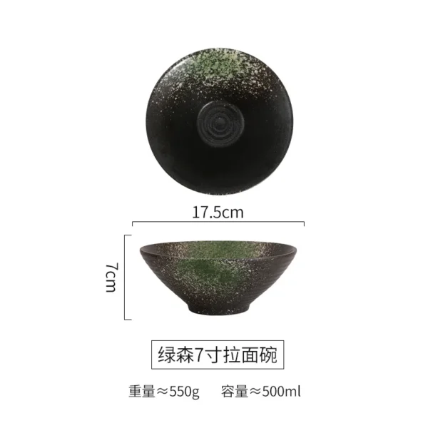 Japanese Creative Ceramic Bowl Home Ramen Soup Bowl Restaurant Rain-Hat Shaped Bowl Ajisen Ramen Rice Noodle Bowl - Image 8