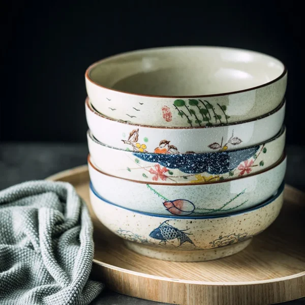 Japanese Style Tableware Set Rib Retro Domestic Ceramic Restaurant Table Decoration Sour Beef Boiled Fish with Pickled Cabbage - Image 2