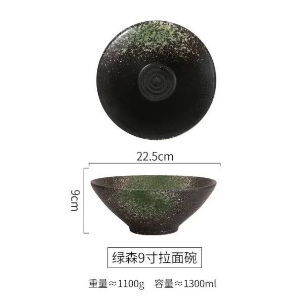 Japanese Creative Ceramic Bowl Home Ramen Soup Bowl Restaurant Rain-Hat Shaped Bowl Ajisen Ramen Rice Noodle Bowl - Image 20