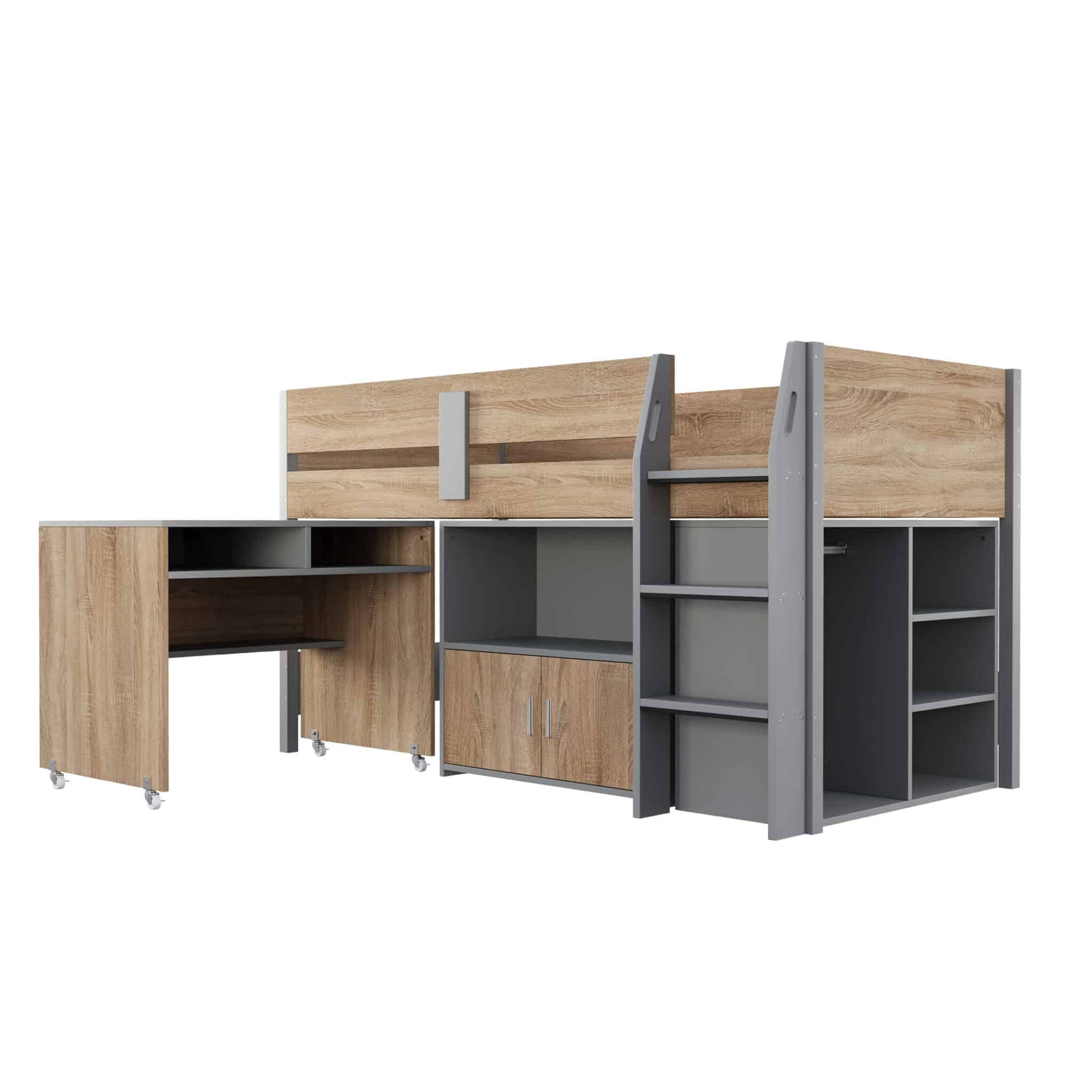 Alfie MidiSleeper Grey & Medium Oak - Image 5