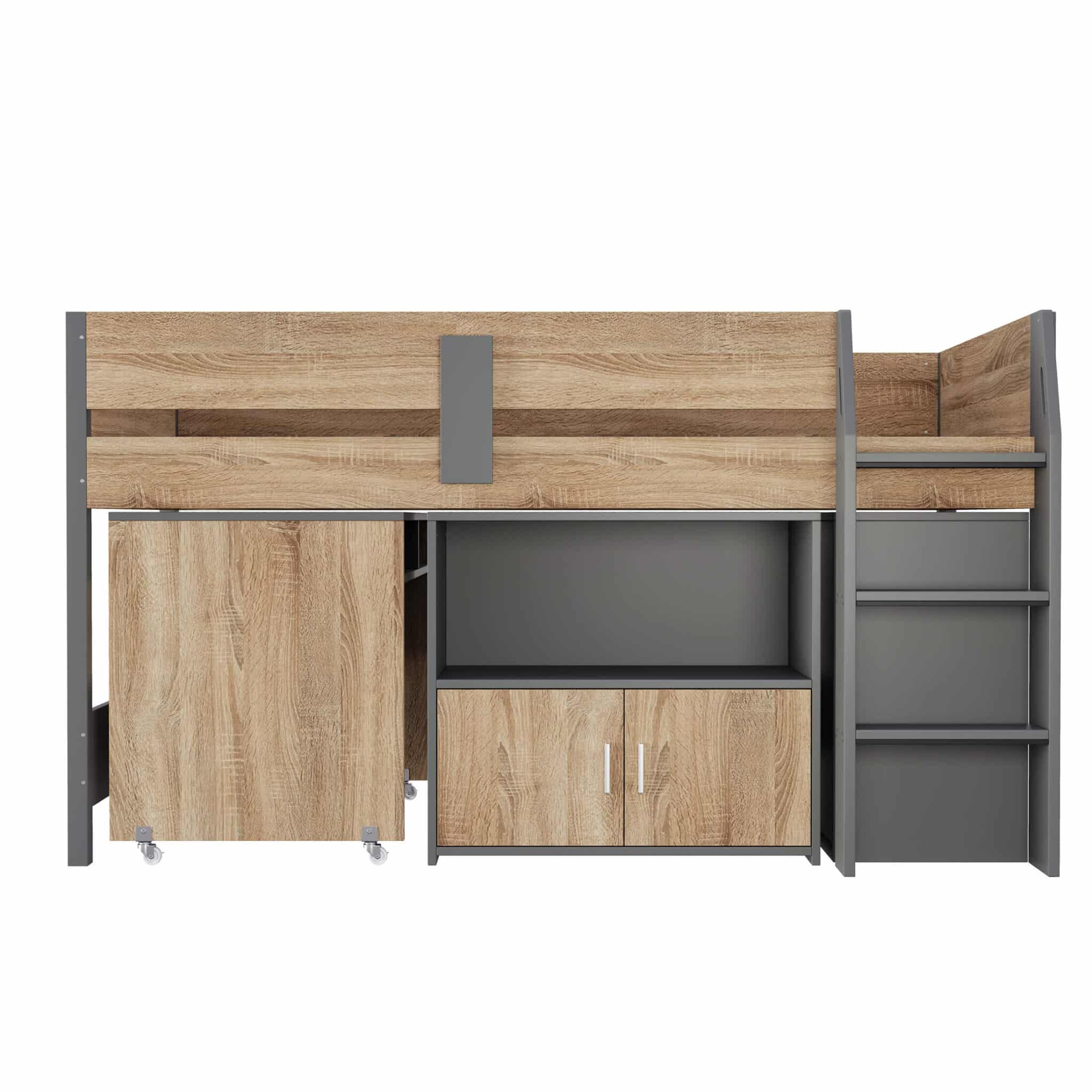 Alfie MidiSleeper Grey & Medium Oak - Image 6