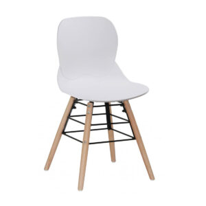 Karis Plastic (PP) Chairs with Solid Beech Legs White (4s)
