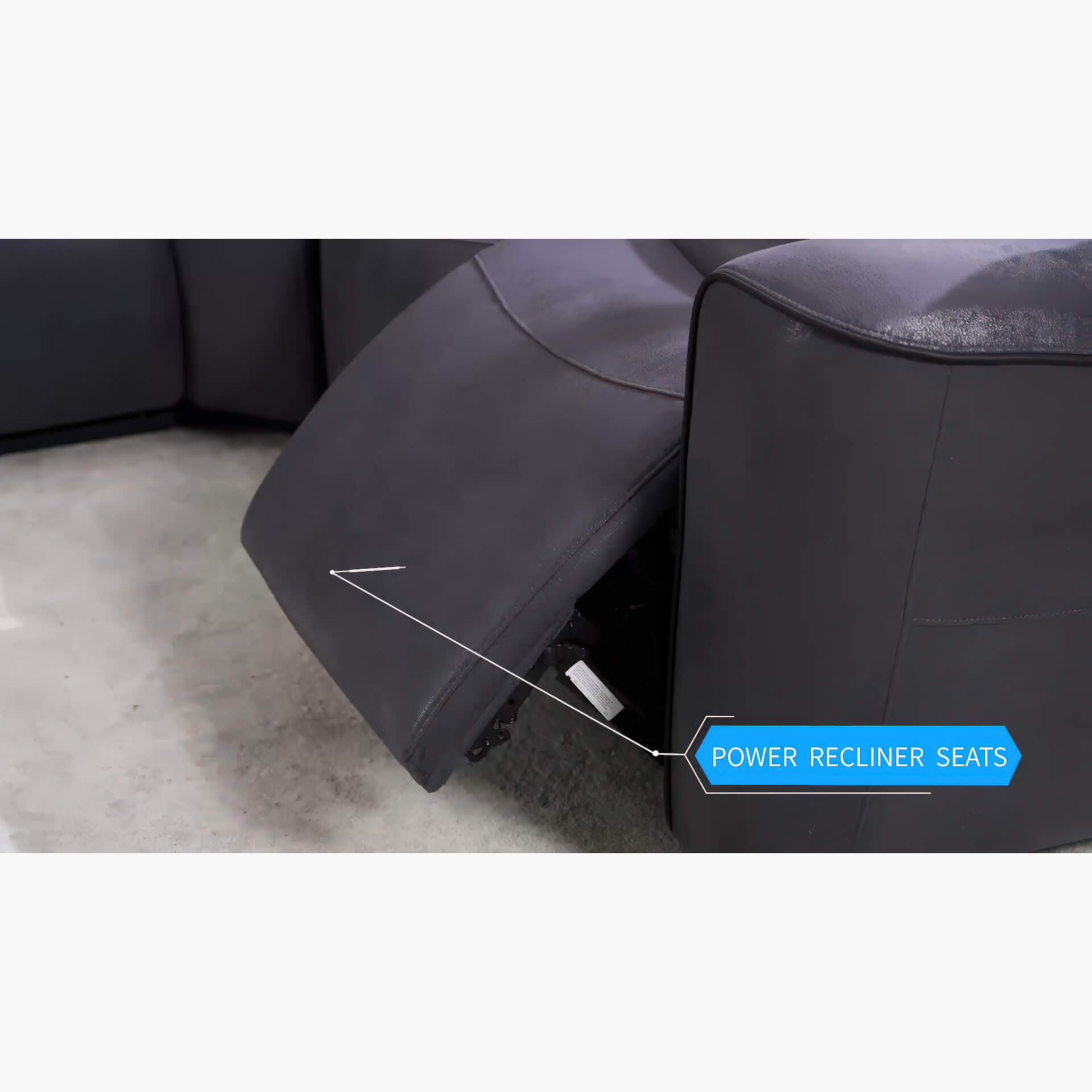 Techno Corner with 3 Power Recliners Grey - Image 11