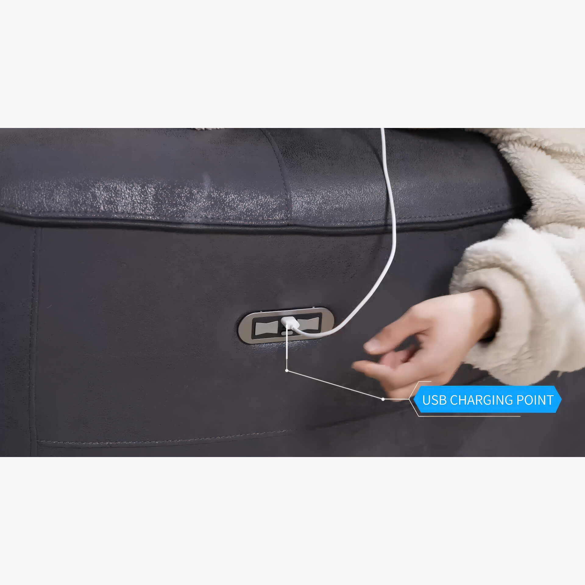 Techno Corner with 3 Power Recliners Grey - Image 3