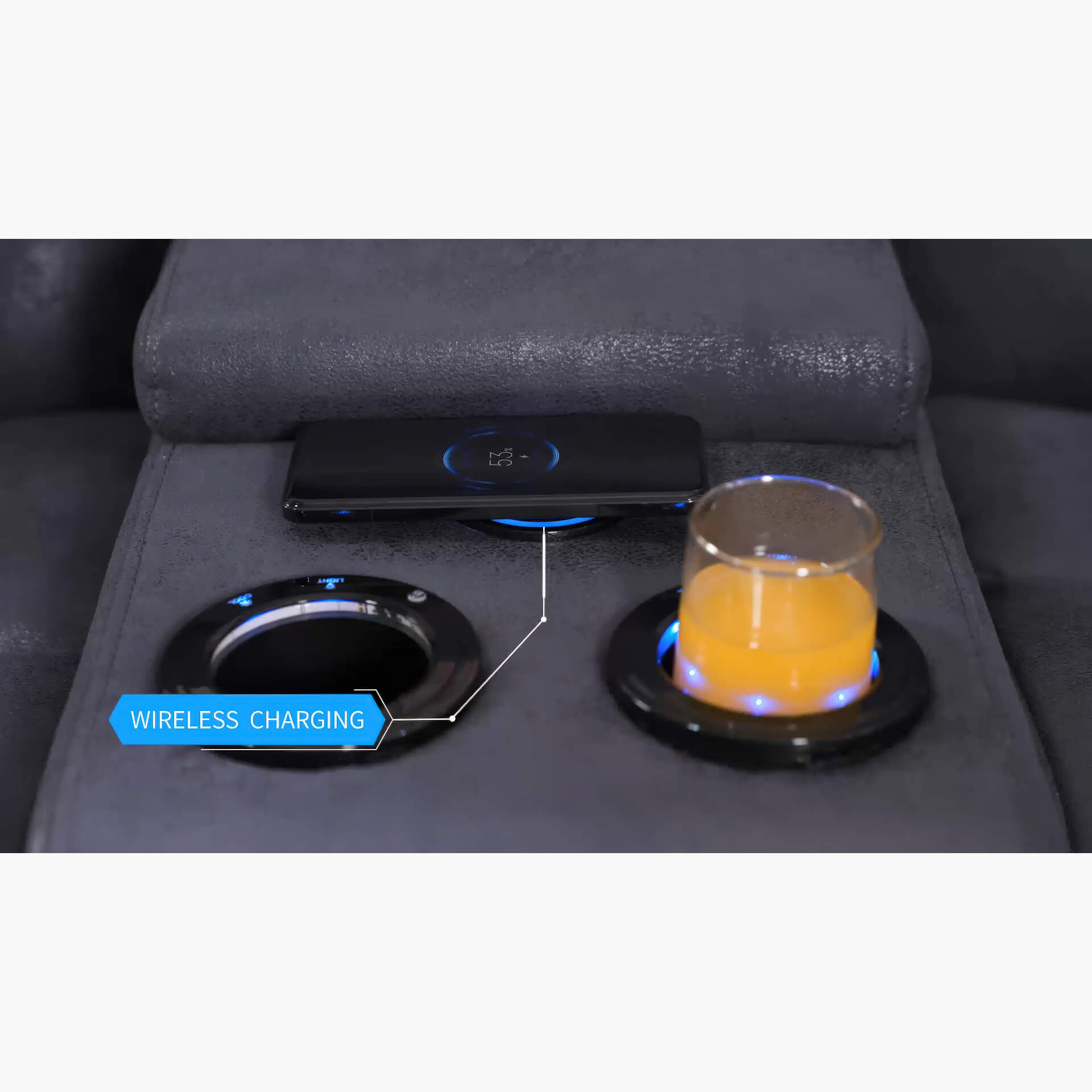 Techno Corner with 3 Power Recliners Grey - Image 6