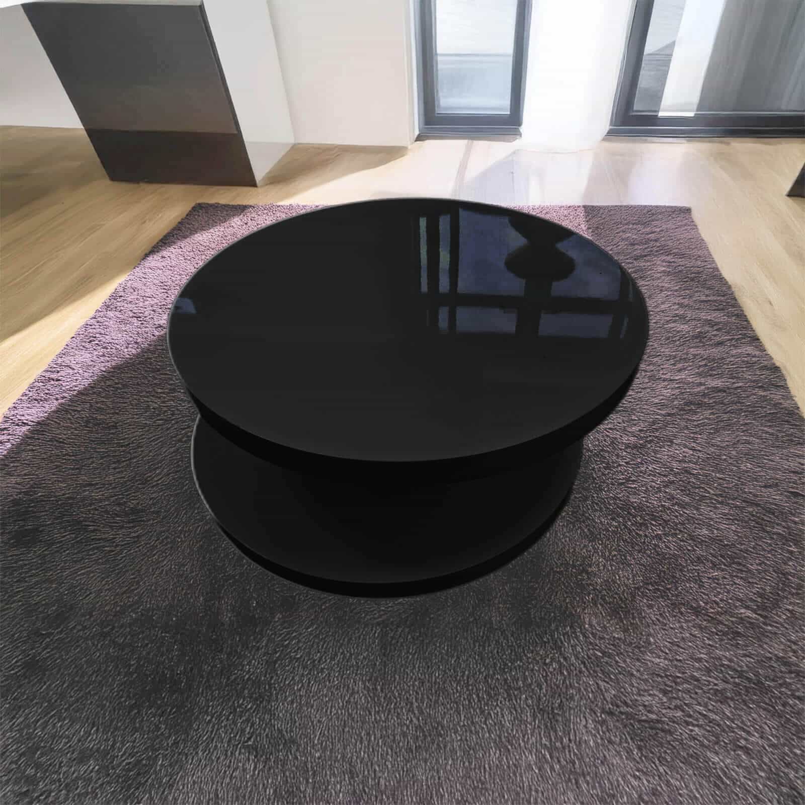 Stony High Gloss Moveable Coffee Table Black - Image 2