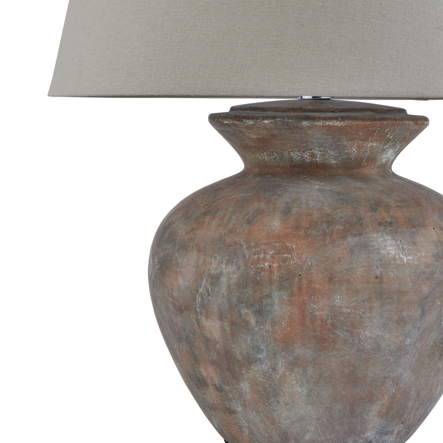 Siena Brown Round Table Lamp With Linen Shade - Image 2