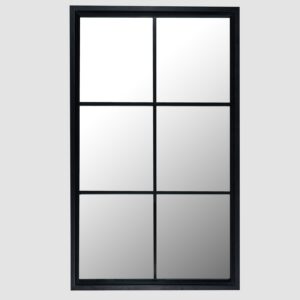 Black Wood Large Window Mirror