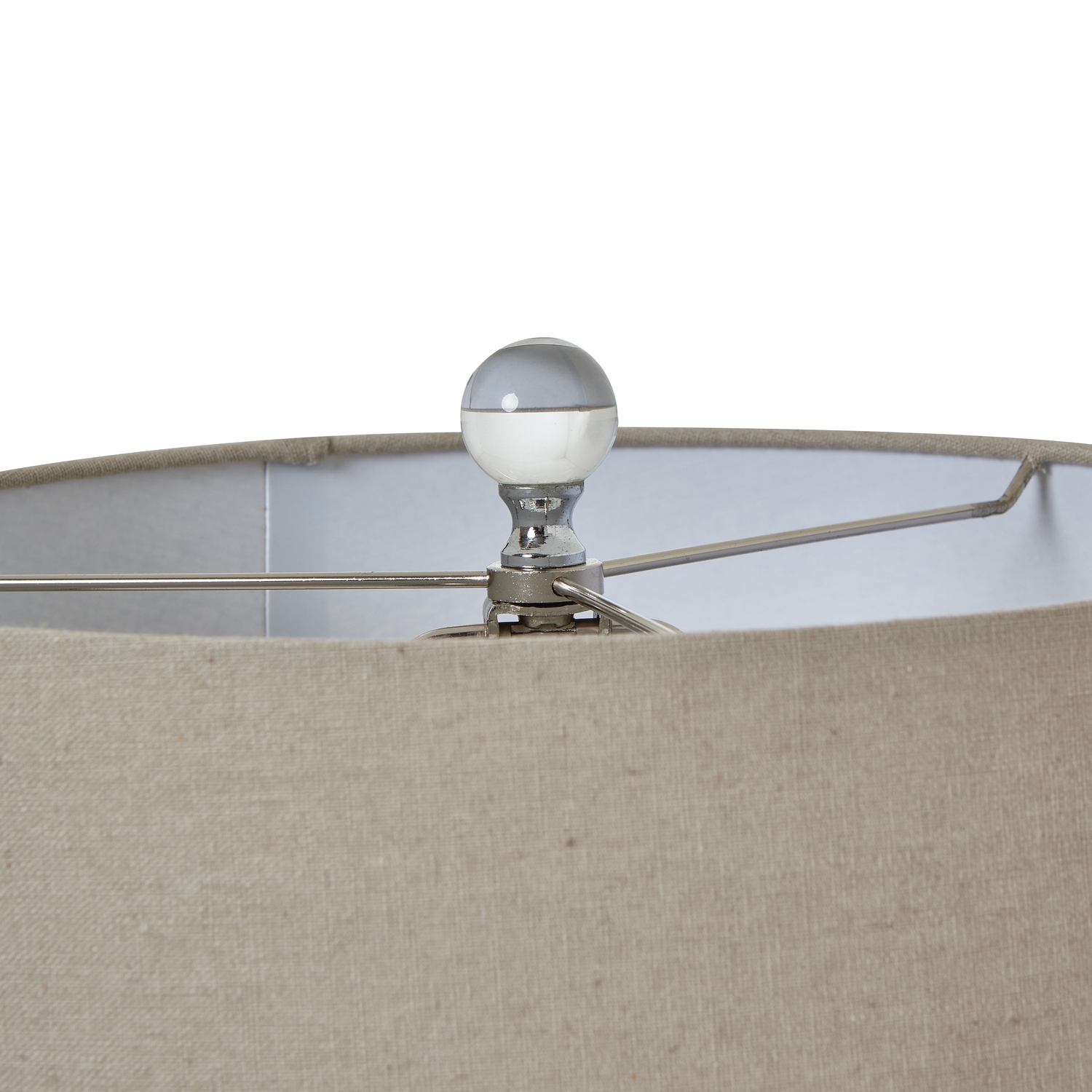 Grey Glass Table Lamp With Linen Shade - Image 2