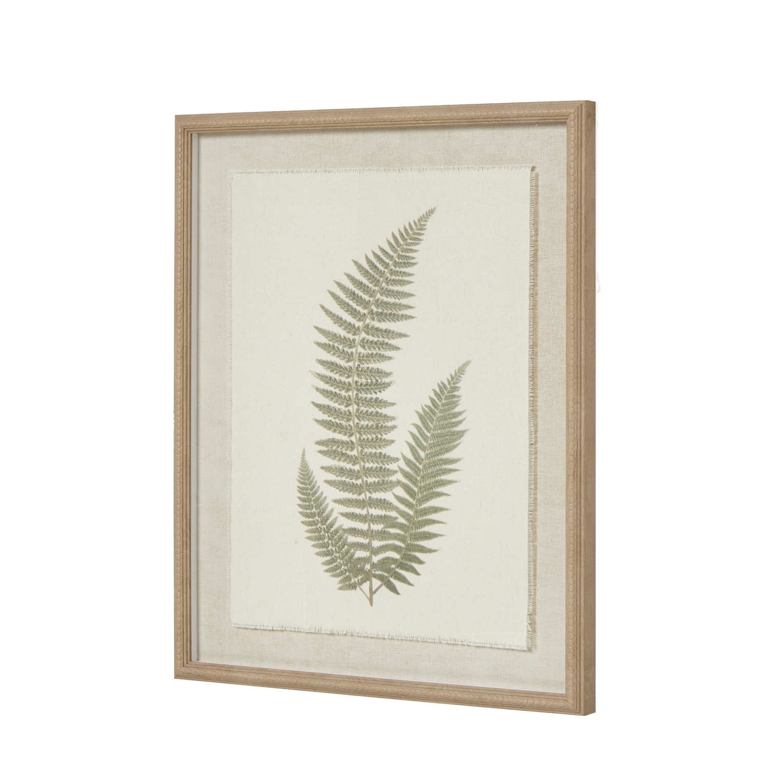Fern Art On Texture-Torn Paper With Beaded Frame - Image 2