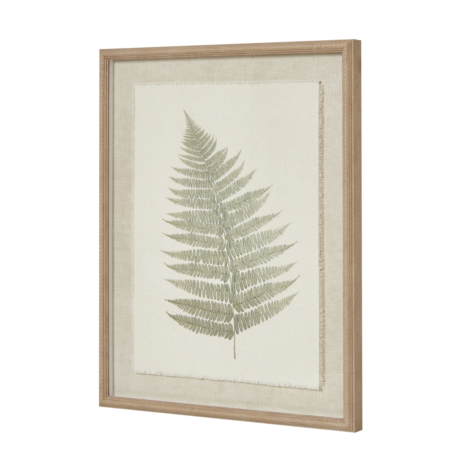 Bracken Art On Texture-Torn Paper With Beaded Frame - Image 2