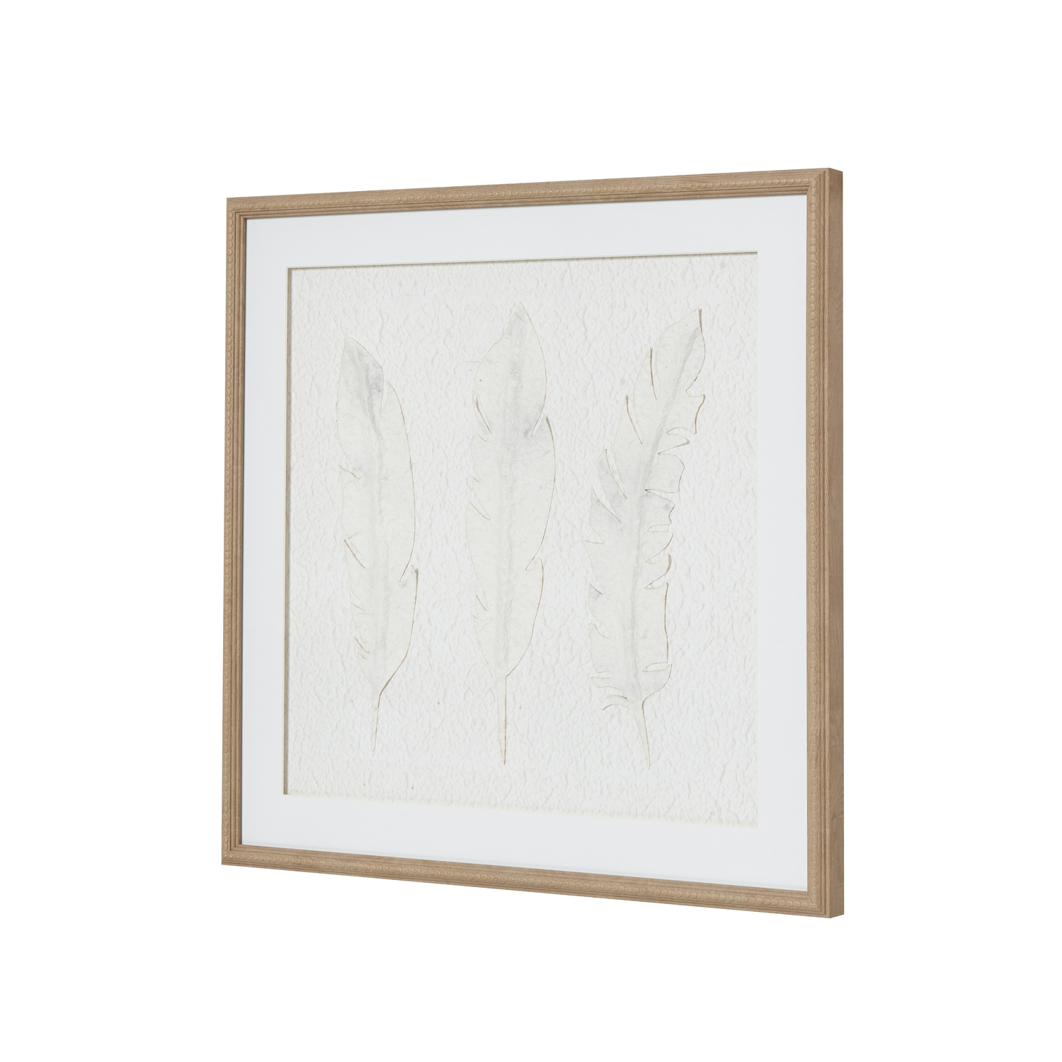 Solli White Feathers Art Mounted In Beaded Frame - Image 2