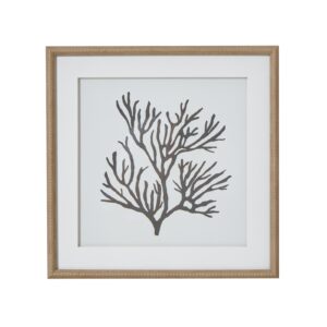 Reef Coral Art Mounted In Beaded Frame