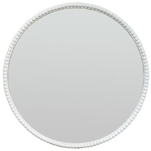Washed Wood Framed Beaded Mirror