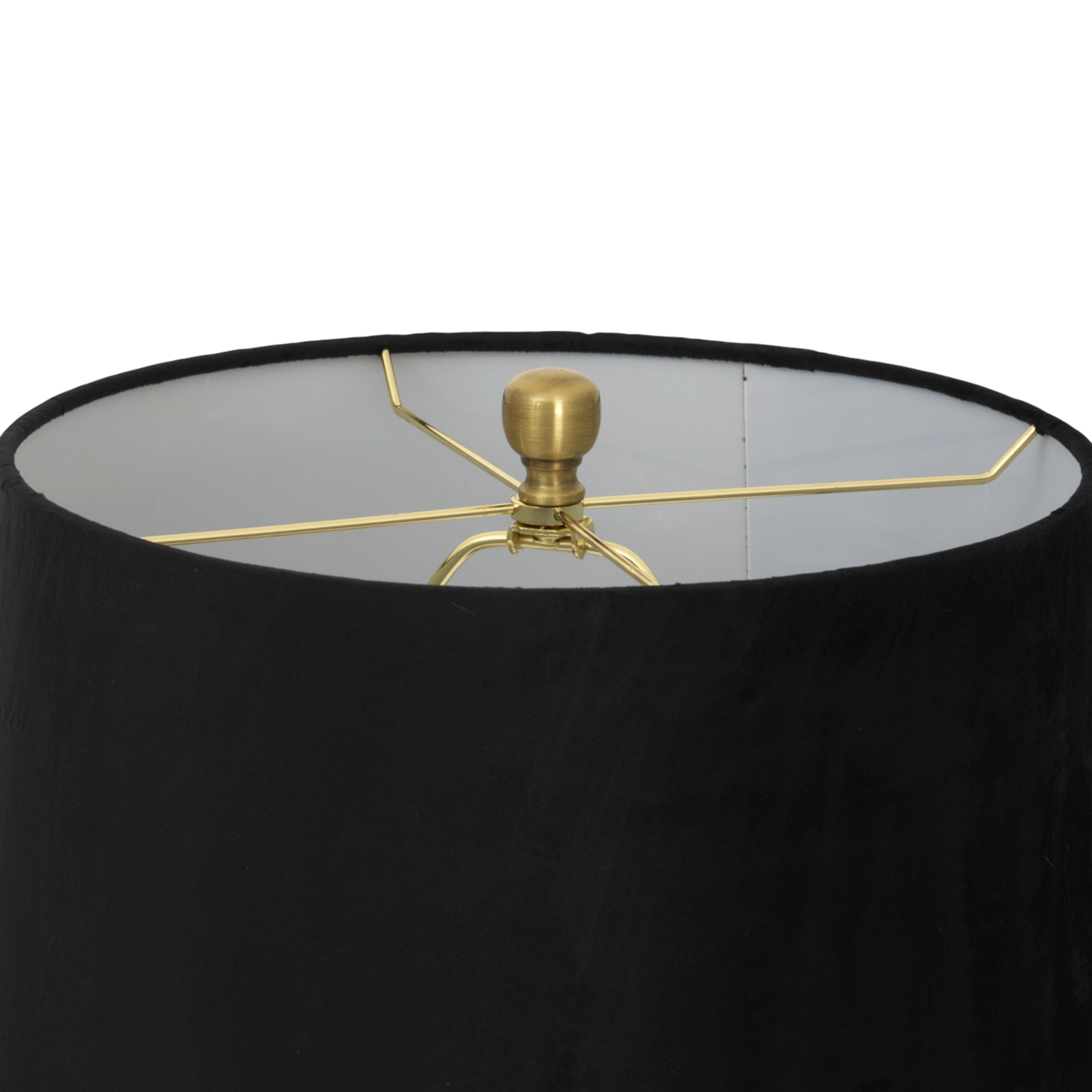 Luxton Glass Fluted Lamp With Black Velvet Shade - Image 4