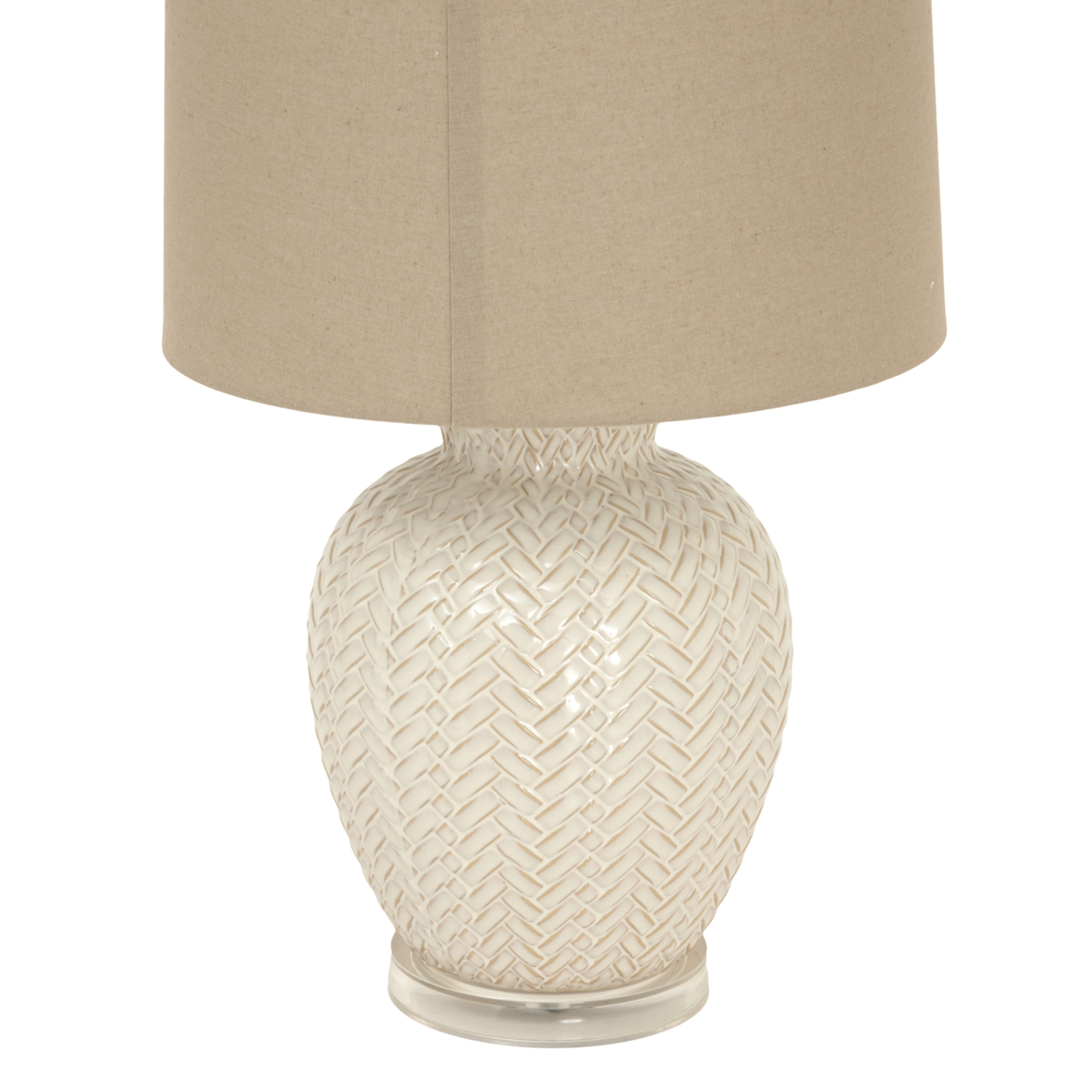 Twill Weave Ceramic Table Lamp With Linen Shade - Image 2