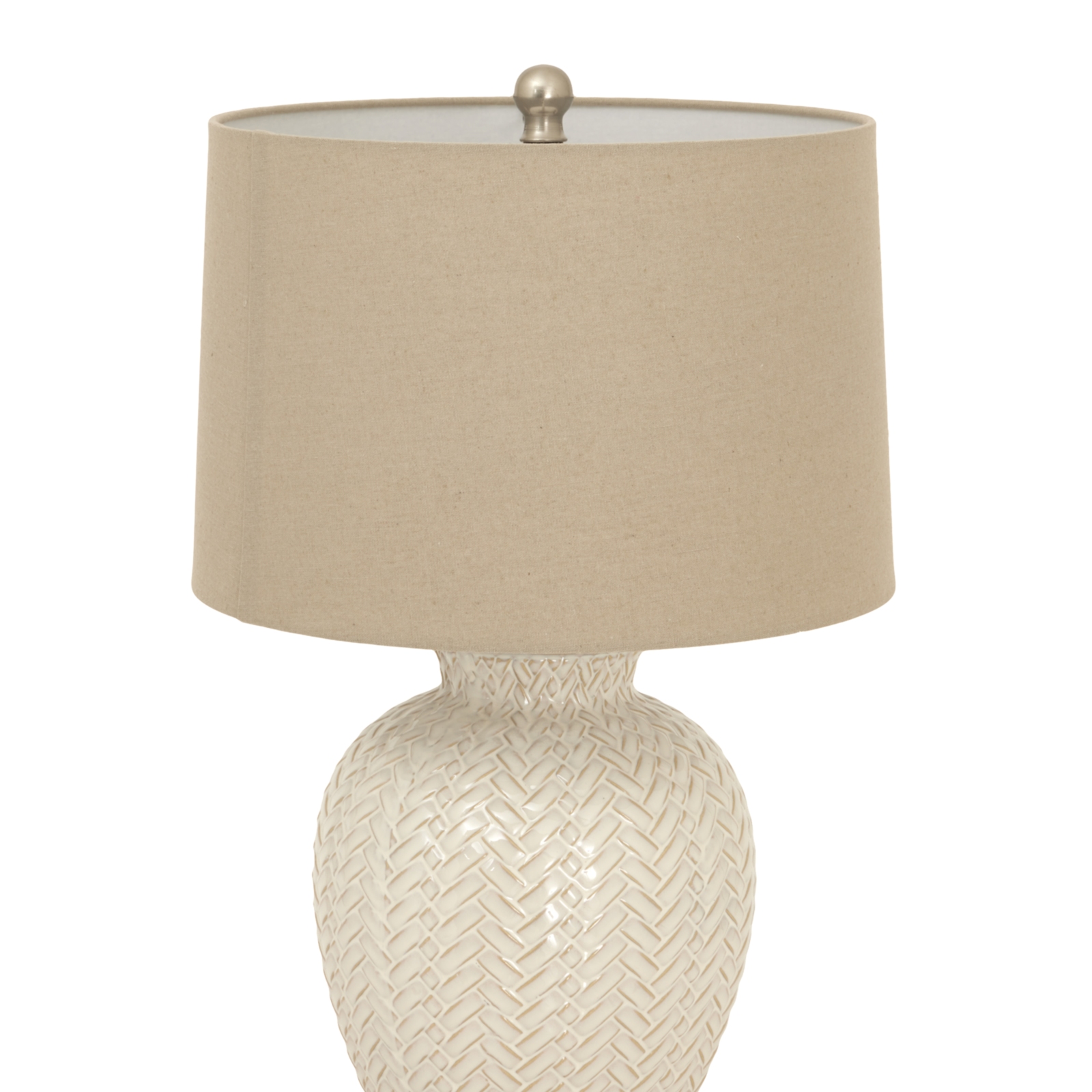Twill Weave Ceramic Table Lamp With Linen Shade - Image 3