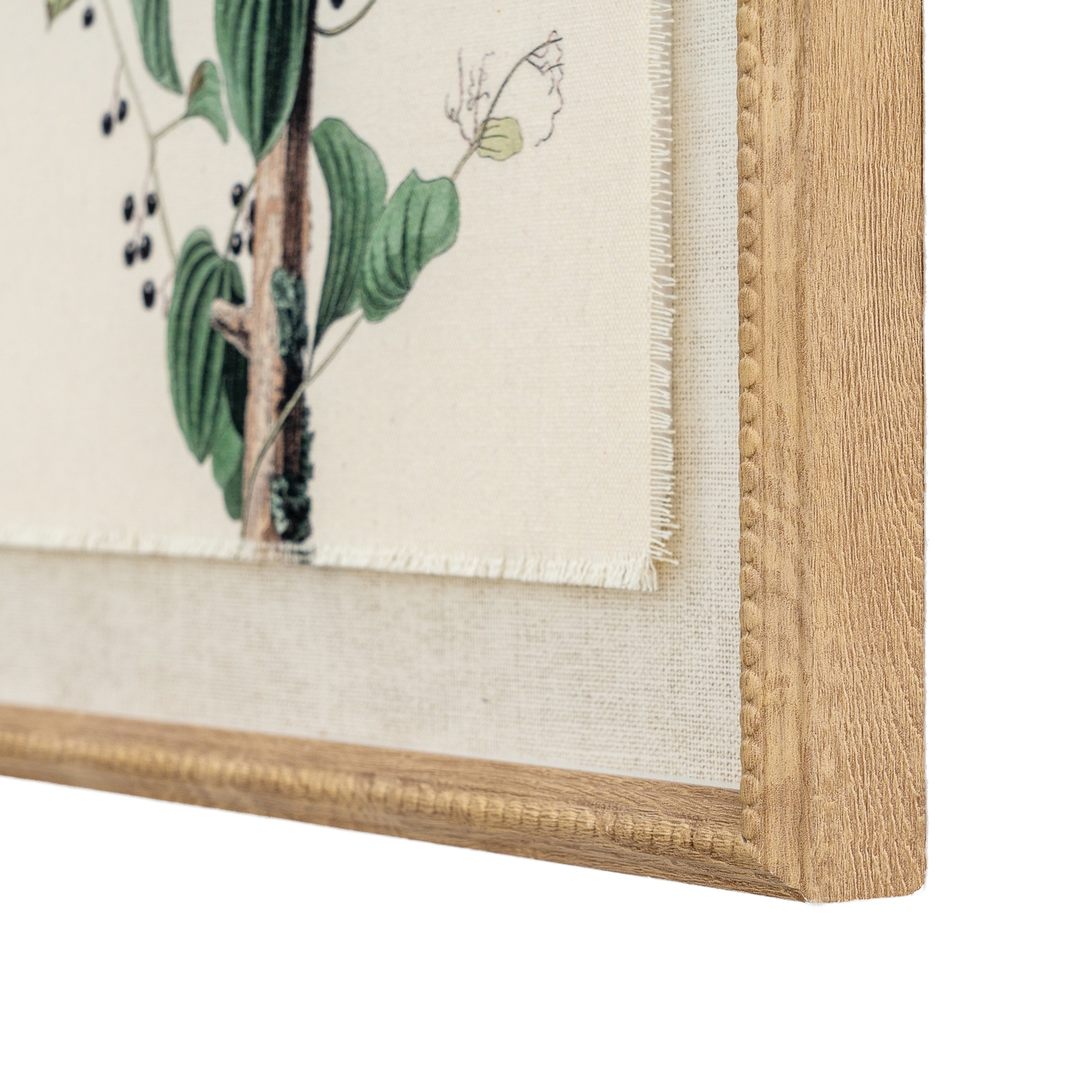 Flora & Fauna Collection Shrikes On Linen In Beaded Frame - Image 2