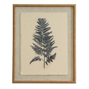Flora & Fauna Collection Beech Fern On Linen In Beaded Frame