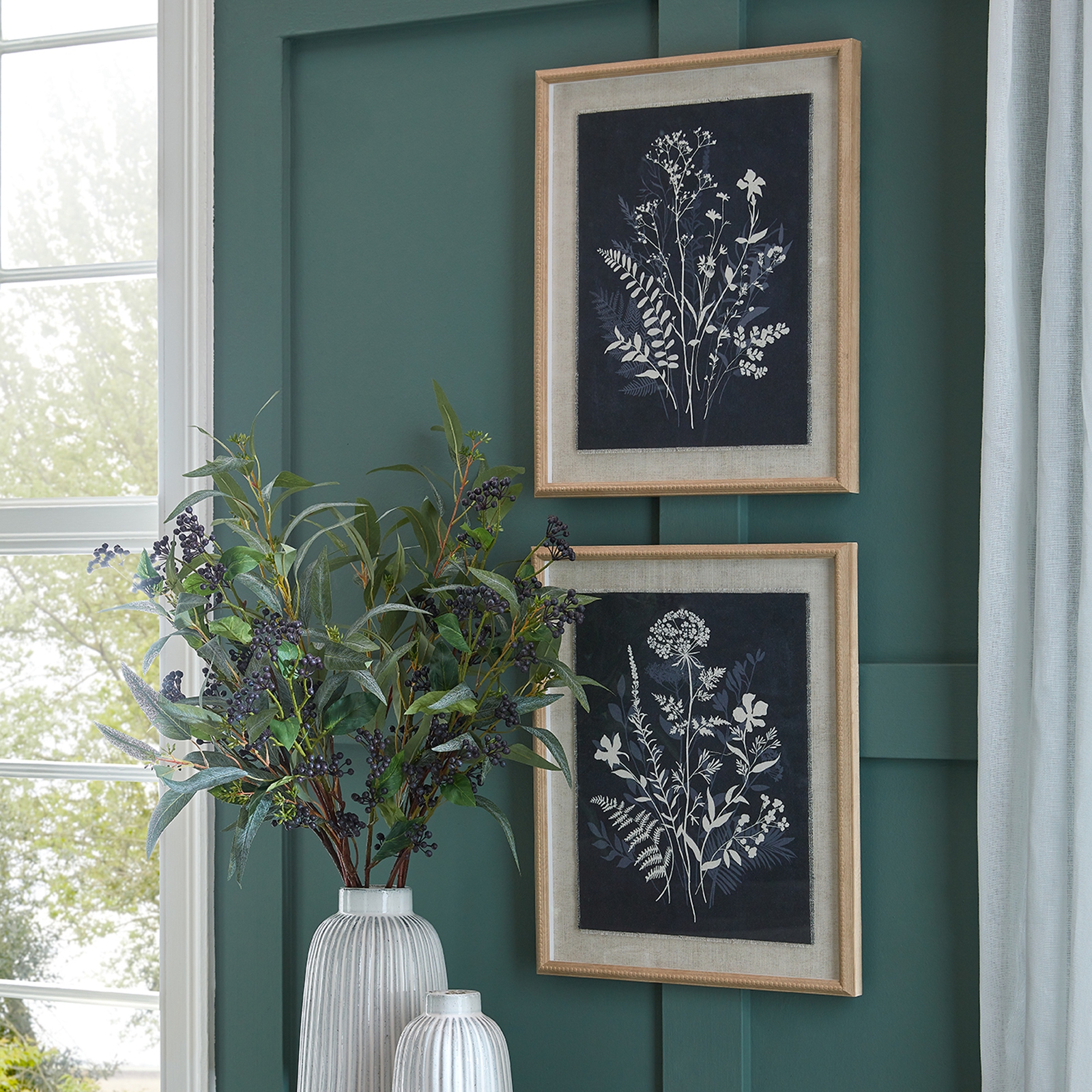 Flora & Fauna Collection Grove On Linen In Beaded Frame - Image 3
