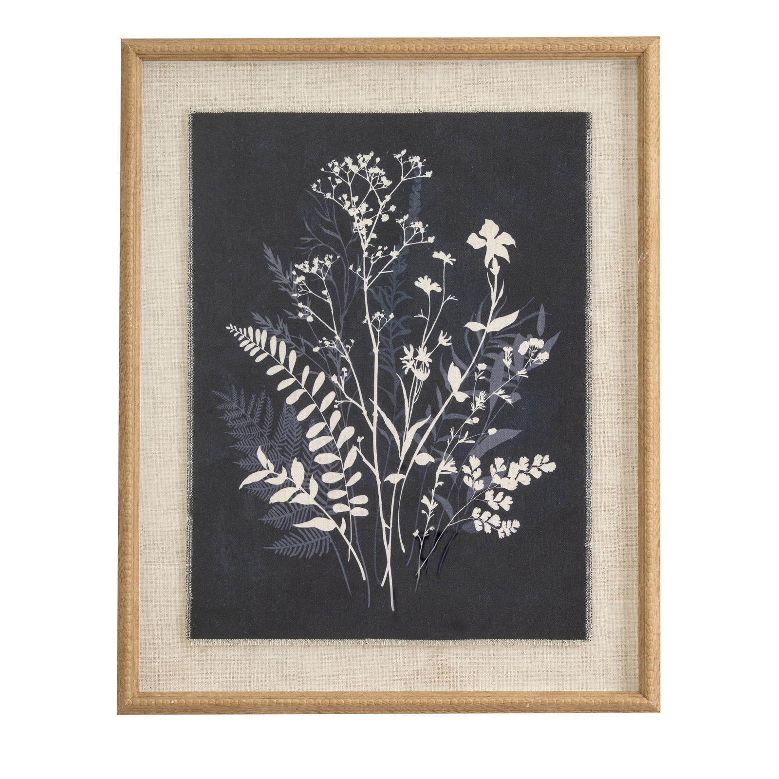 Flora & Fauna Collection Grove On Linen In Beaded Frame