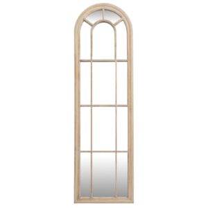 Washed Wood Tall Arched Window Mirror