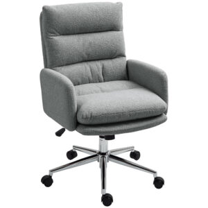 HOMCOM 91-99cm Sherpa Fleece Office Chair - Grey