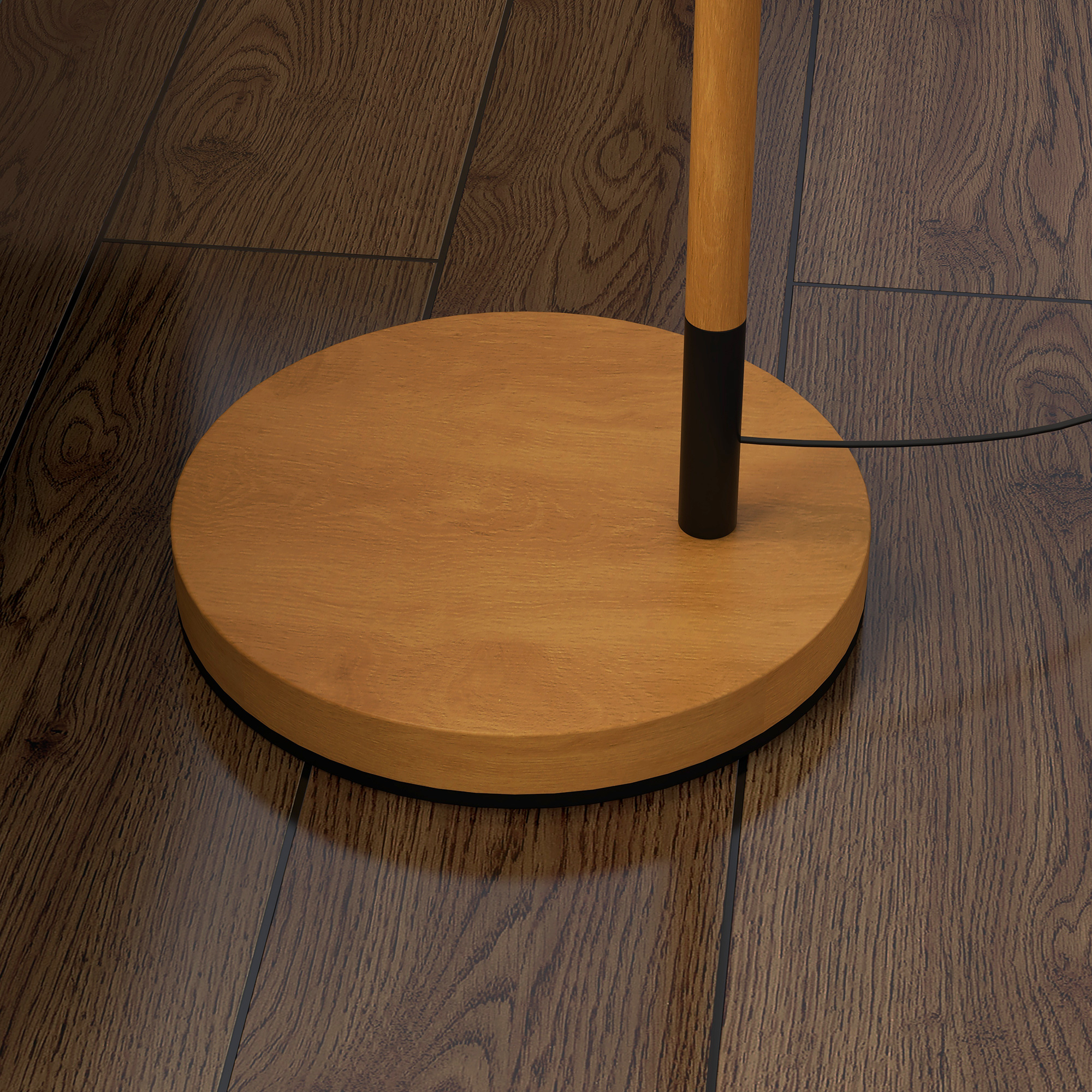 HOMCOM Metal Frame Floor Lamp with 350 Degree Rotating Lampshade, for Living Room and Bedroom, LED Bulb Included, Brown - Image 9