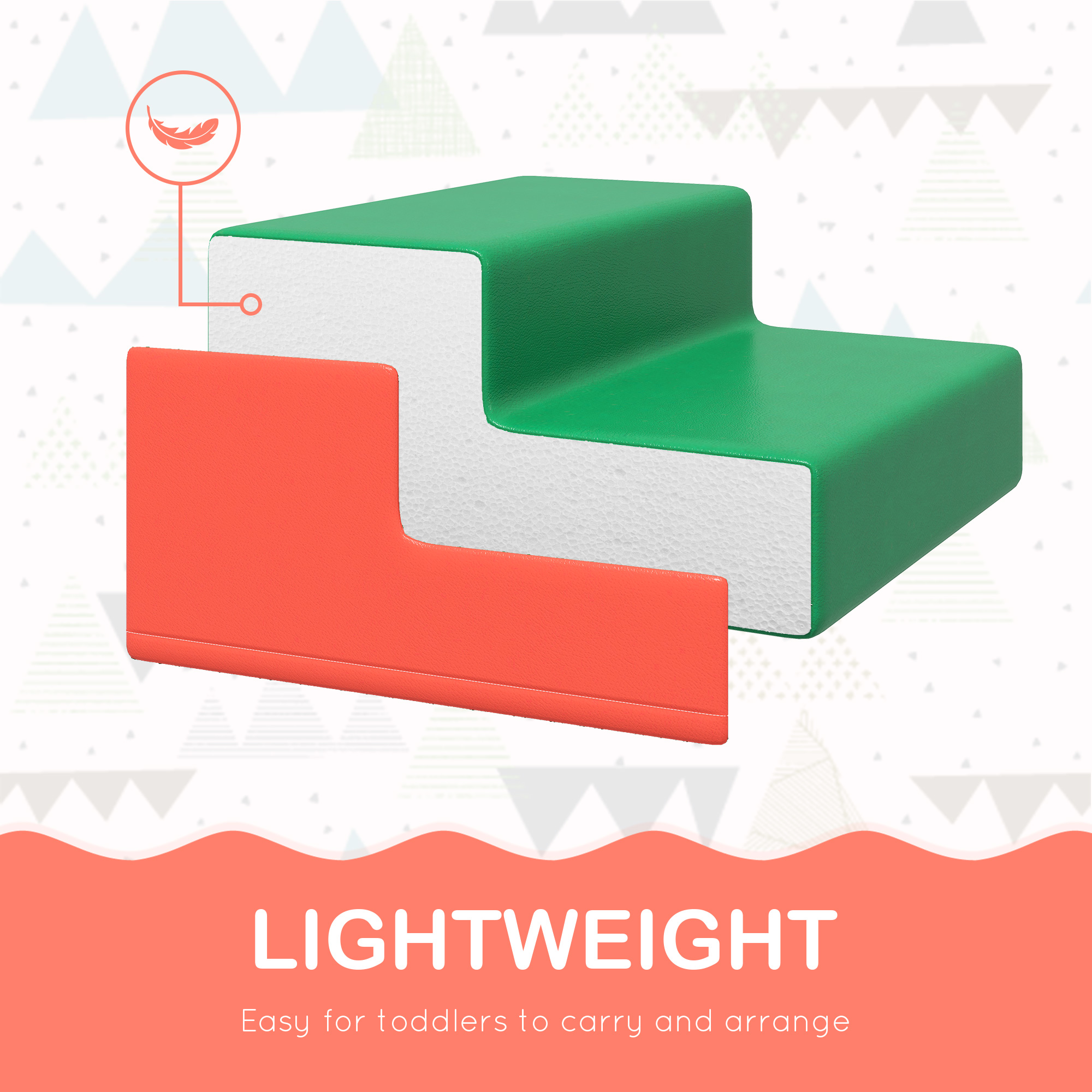 HOMCOM 4-Piece Soft Play Set for Toddlers 1-3 Years, Red - Image 5