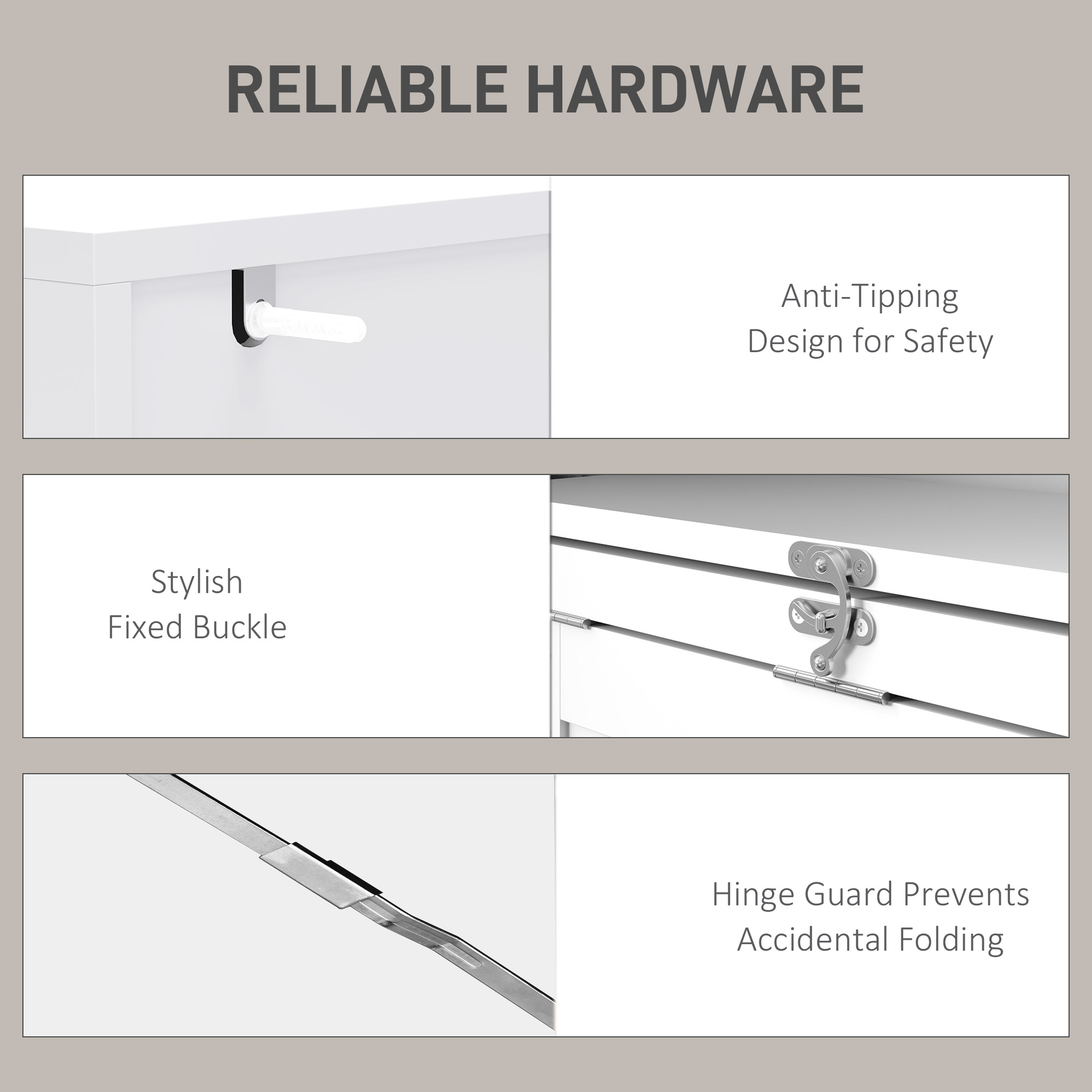 HOMCOM Three-Part Work Desk, with Storage and Writing Board - White - Image 7