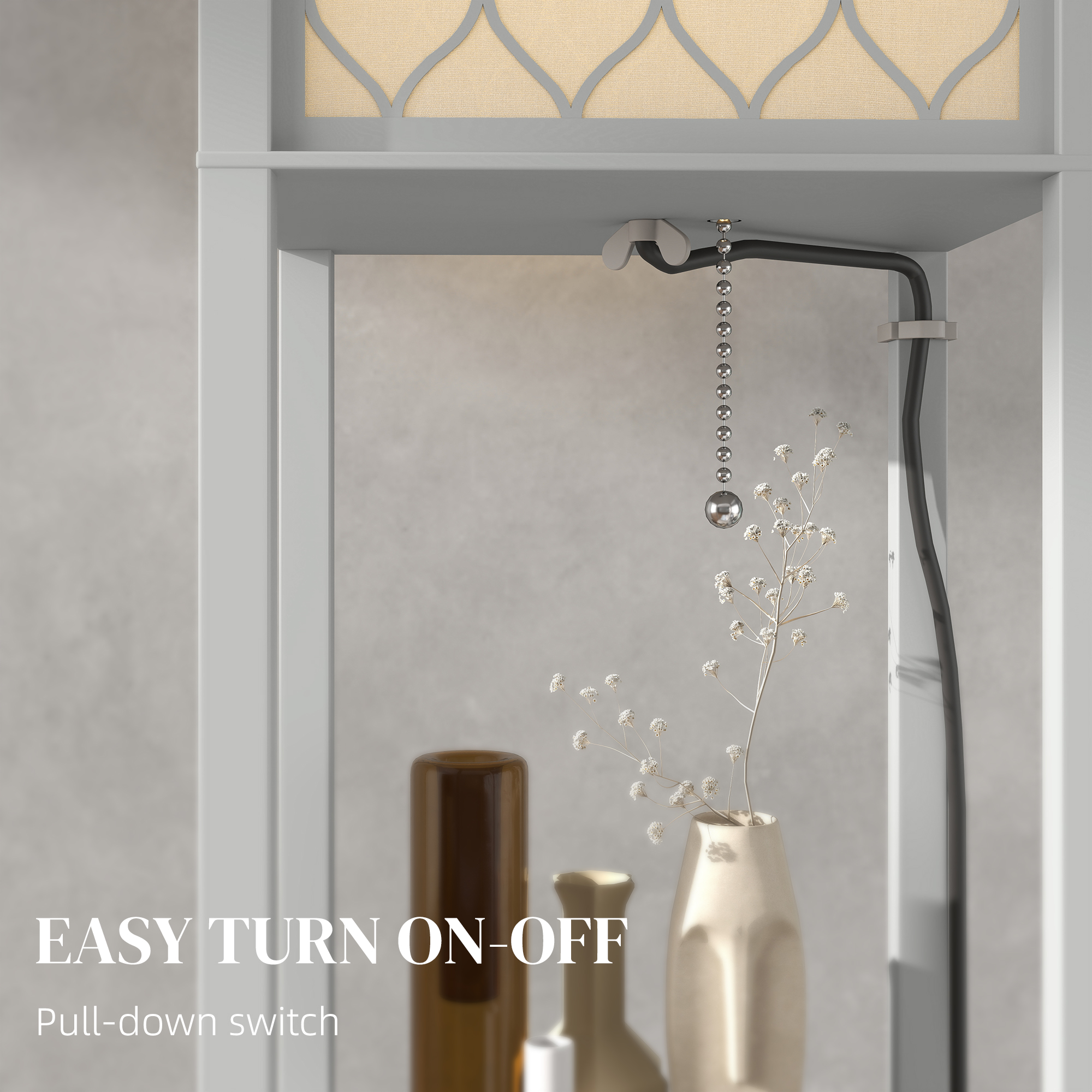 HOMCOM Three-Shelf Standing Lamp - Grey/White - Image 5