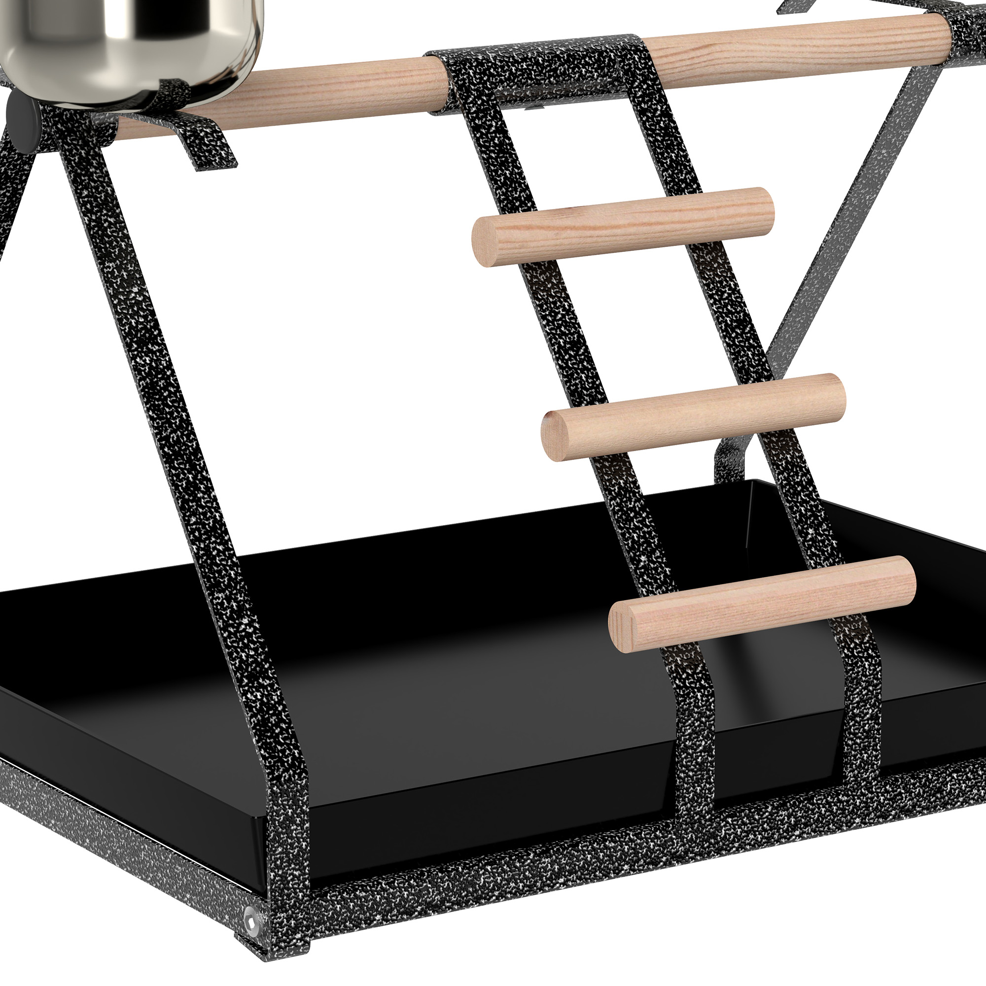 PawHut Parrot Stand Bird Stand w/Wood Perch Ladder Feeder Removable Tray - Image 8