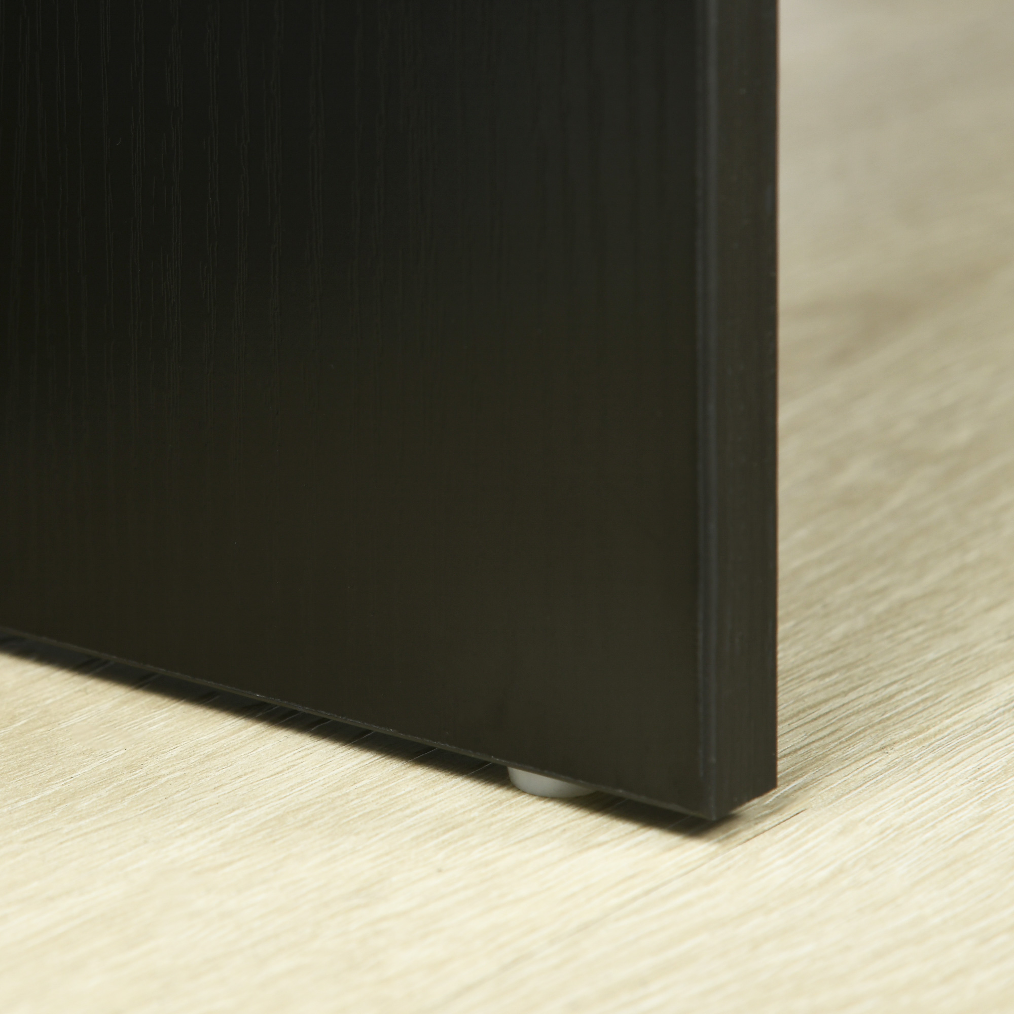 HOMCOM Modern Computer Desk, Home Office Table, Small Writing Desk with Storage Shelf, 90 x 50cm, Black Wood Grain - Image 9