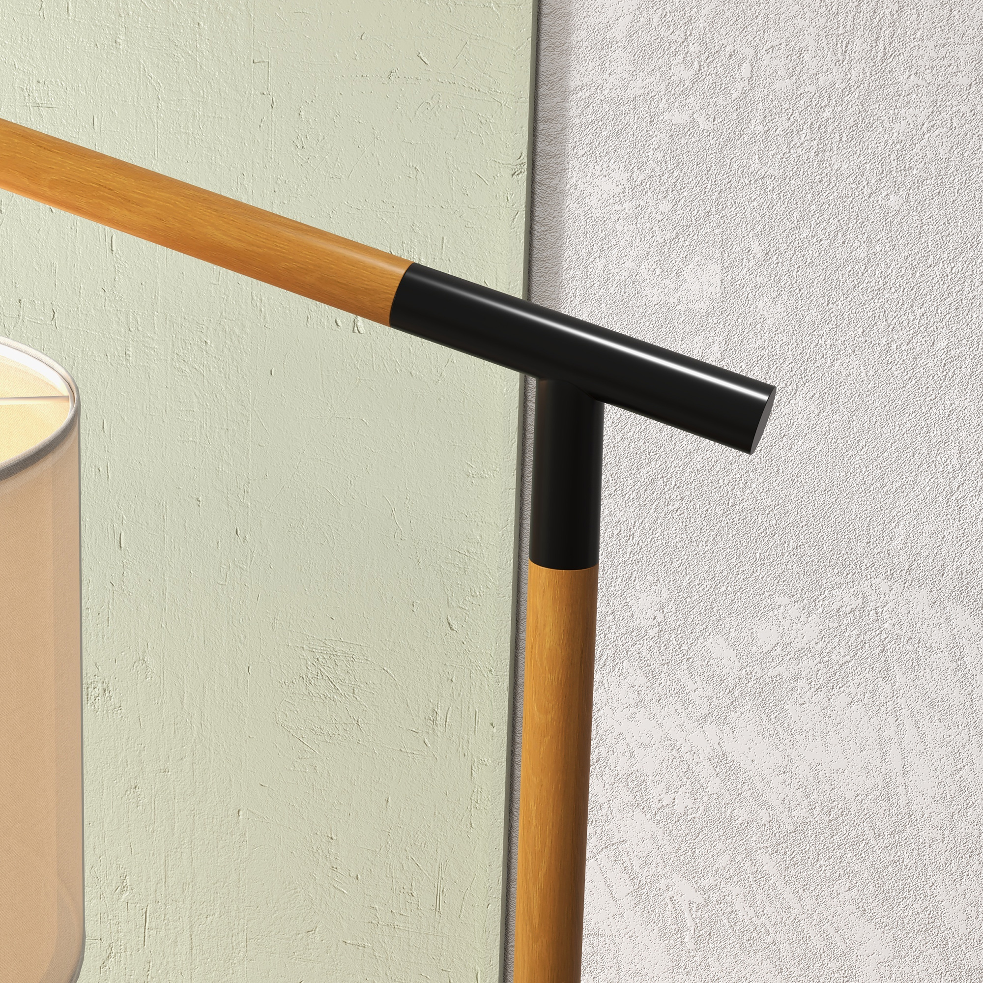 HOMCOM Metal Frame Floor Lamp with 350 Degree Rotating Lampshade, for Living Room and Bedroom, LED Bulb Included, Brown - Image 8