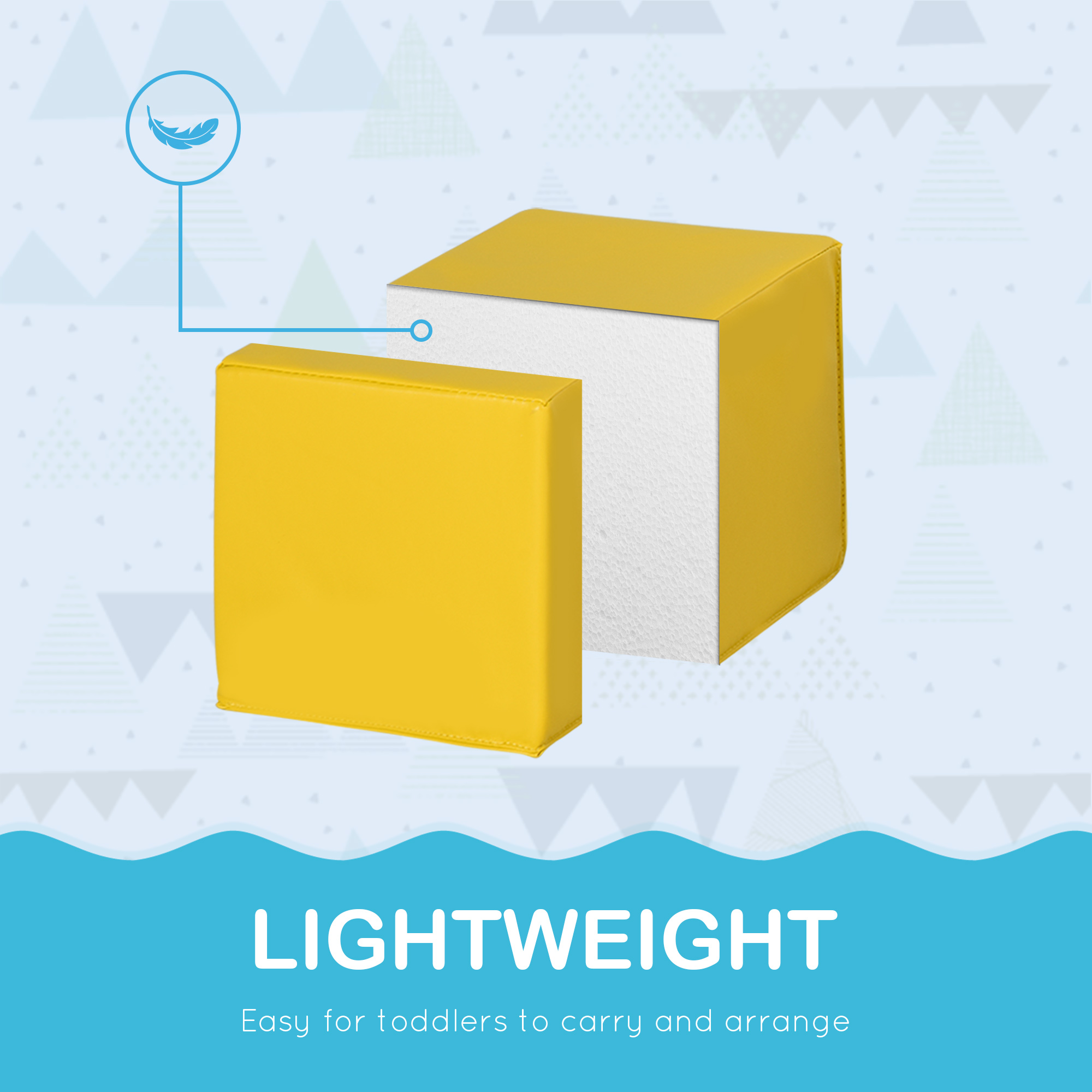 HOMCOM 12 Piece Soft Play Foam Blocks Toy Building Stacking Compliant Learning Toys for Toddler Baby Kids Preschool - Image 4