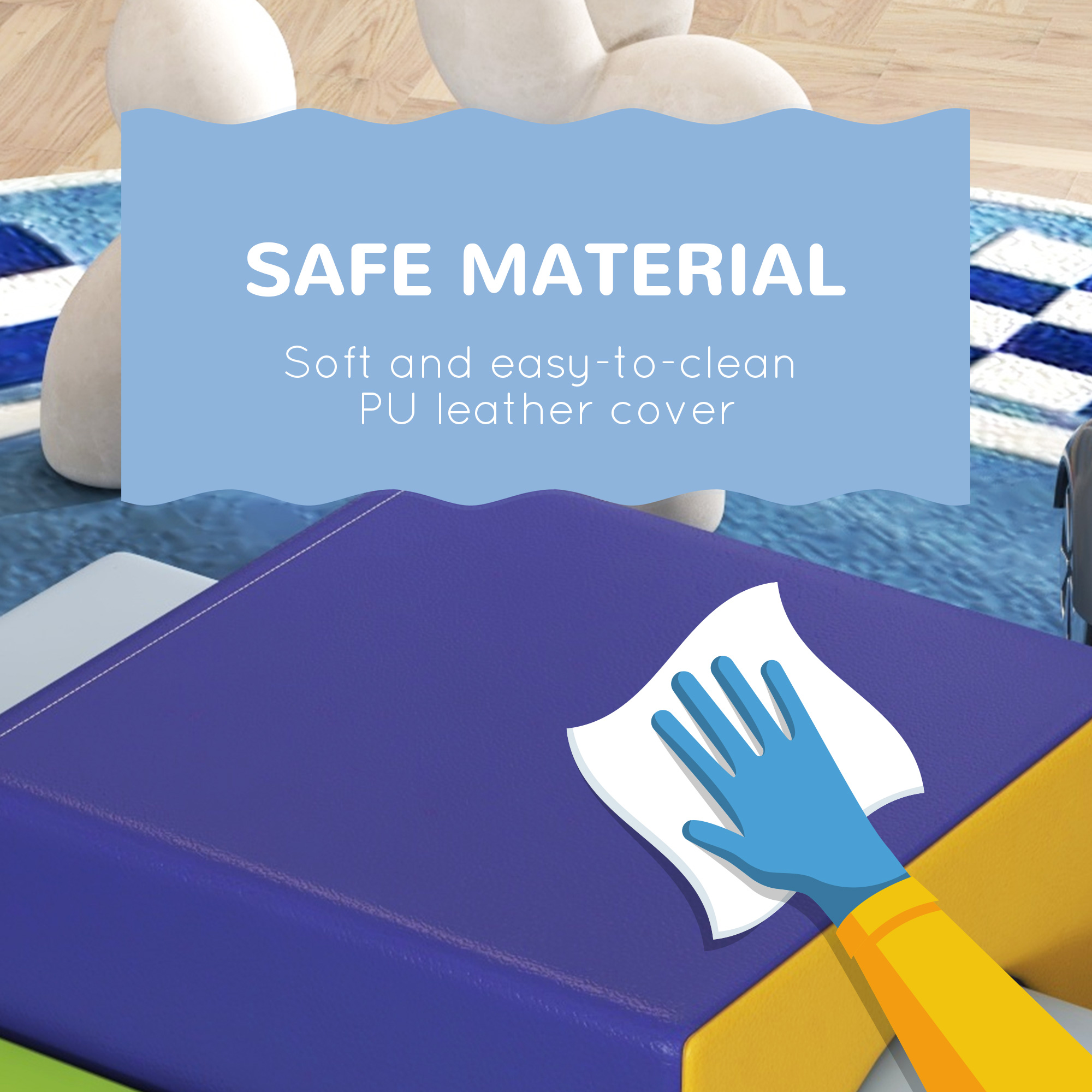 HOMCOM 4-Piece Soft Play Set for Toddlers, Multicoloured - Image 7