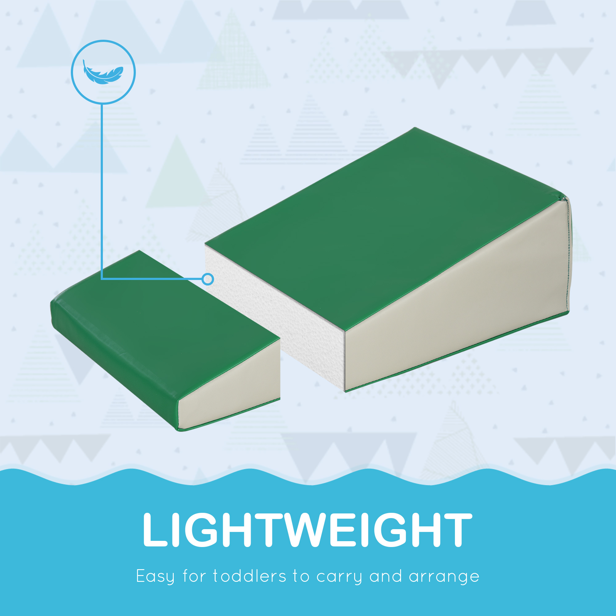 HOMCOM 5 Piece Kids Soft Play Set, Climb and Crawl Activity Toys Set for Baby Toddler, Soft Foam Blocks Indoor Play Equipment Learning Toys Blue - Image 4