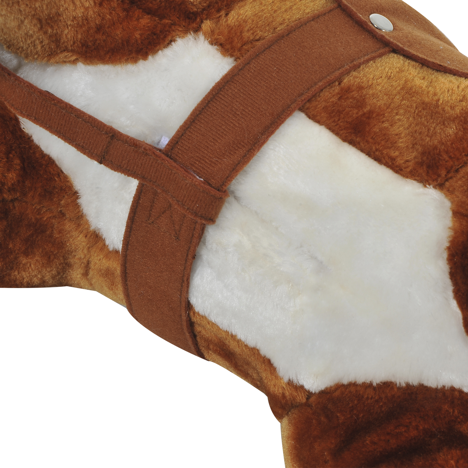 HOMCOM Rocking Horse Kids Ride on Walking Horse Animal Pony Wheeled Riding Plush Toy w/Sound for 2 Years and Up (Brown) - Image 9