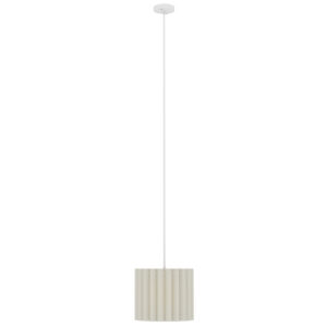 HOMCOM Linen Pendant Light, Bedside Ceiling Lamps with E27 Bulb, Modern Hanging Lights for Living Room, Bedroom, Kitchen, Hallway, White