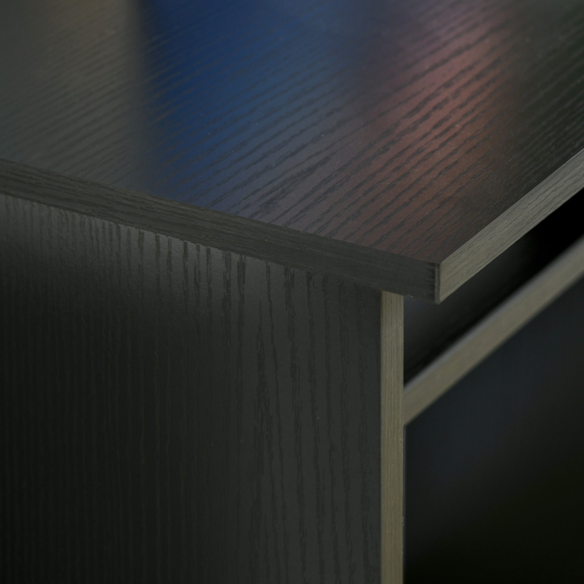 HOMCOM Modern Computer Desk, Home Office Table, Small Writing Desk with Storage Shelf, 90 x 50cm, Black Wood Grain - Image 8