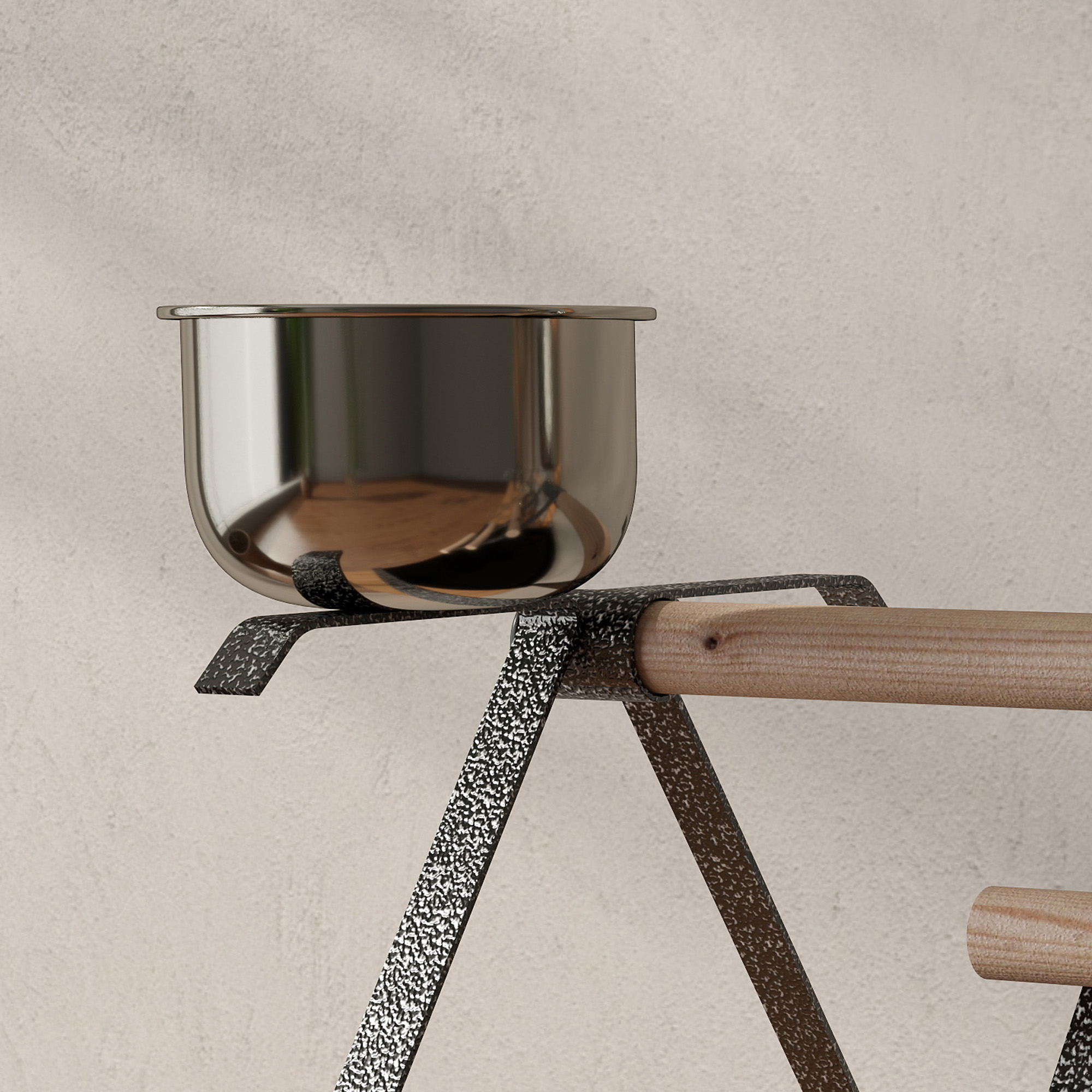 PawHut Parrot Stand Bird Stand w/Wood Perch Ladder Feeder Removable Tray - Image 9