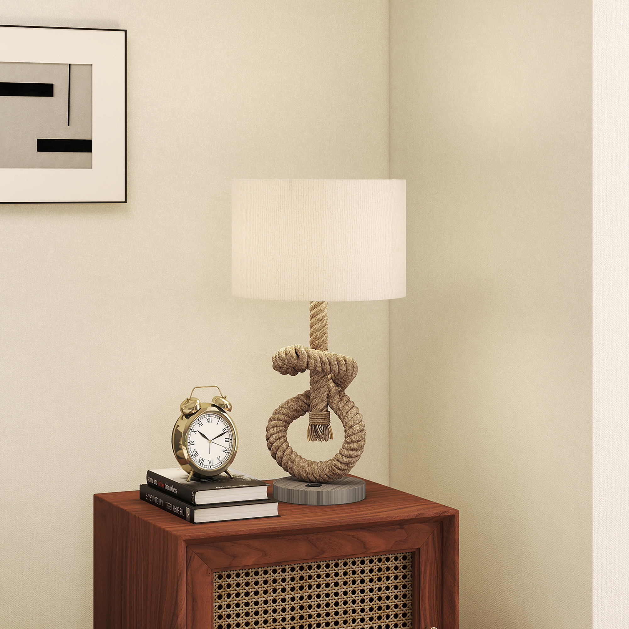 HOMCOM Nautical LED Table Lamp with USB Charging Port, Bedside Desk Lamp for Bedroom, Living Room, Home Office - Image 8