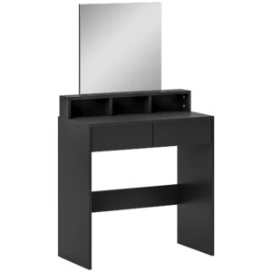 HOMCOM Multi-Storage Dressing Table, with Mirror - Black
