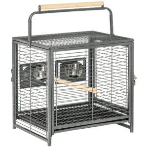 PawHut Parrot Cage, Travel Carry Pet Bird Cage, with Metal Handle